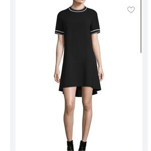 Rag & Bone Thatch Black Crepe Relaxed Short Sleeve Dress Size S flounce